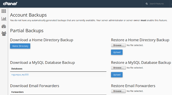 بکاپ از سی پنل 
